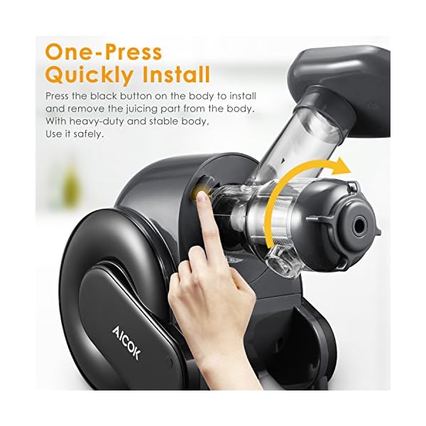 Juicer-Machine-Aicok-Slow-Masticating-Juicer-with-Reverse-Function-Cold-Press-Juicer-with-Upgrade-Quiet-Motor-Juice-Jug-and-Brush-for-High-Nutrient-Juice-BPA-Free Juicer Machine, Aicok Slow Masticating Juicer with Reverse Function, Cold Press Juicer with Upgrade Quiet Motor, Juice Jug and Brush for High Nutrient Juice, BPA Free