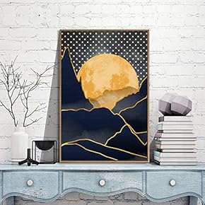 Framed Canvas Wall Art for Living Room, Bedroom Nordic Style Mountains Canvas Prints for Modern Home Decoration Ready to Hang - 16"x24" inches