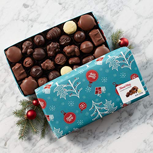 Fannie May Holiday Wrap Colonial Chocolate Assortment, Christmas Candy Gift Box, 1 Lb - Thumbnail 2