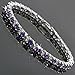 RIZILIA Round Simulated Purple Amethyst and White Cubic Zirconia 18K White Gold Plated Tennis Bracelet, 7