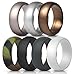 ThunderFit Silicone Wedding Rings for Men, Rubber Engagement Bands 8.7mm Wide 2.5mm Thick - 1/2/3/4/5/6/7/12/16 Variety Multipack (Pack I - Size 8.5-9 (18.9mm))