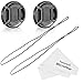 Neewer Lens Cap Kit for Nikon D3200 D3100 D3000 D5200 D5100 D5000 D90 D80 D60 D40 DSLR Cameras, Kit Includes: (2)52mm Center Pinch Lens Caps, (2)Lens Cap Leashes