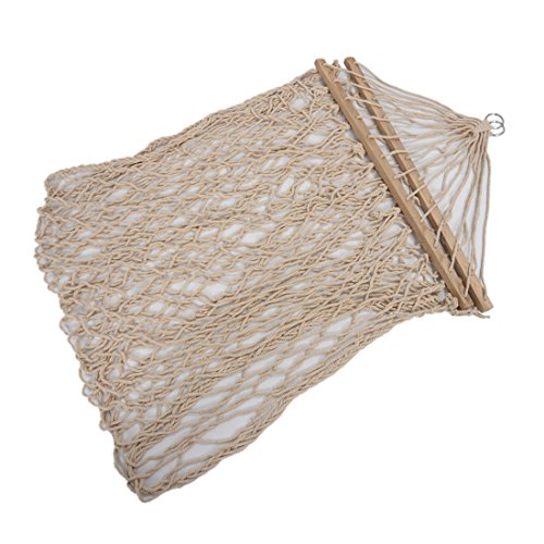 TOOGOO(R) White Cotton Rope Swing Hammock Hanging on the Porch or on a Beach