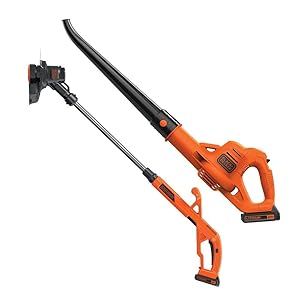 BLACK+DECKER LCC221 20V MAX Lithium String Trimmer/Edger Plus Sweeper Combo Kit, 10" (Certified Refurbished)