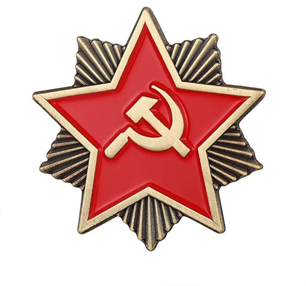 Soviet Explosive Red Star Badge with Socialist Symbol USSR Flag Pin Badge Red Star Sickle Hammer Symbol Emblem Lapel Pin Soviet CCCP Red Star Sickle Hammer Symbol Emblem Lapel Pin