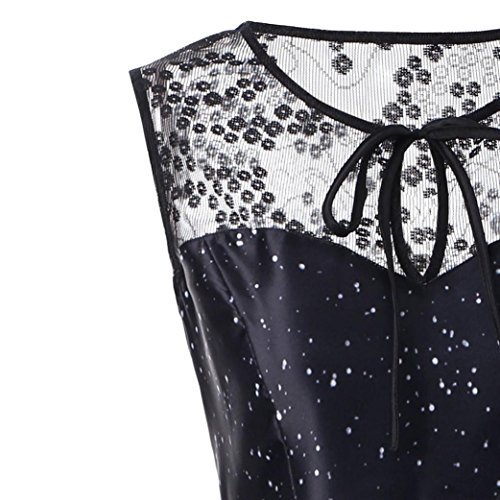 image for Elogoog Women's Vintage Printing Casual Lace Sleeveless Plus Size Part