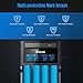 iEGrow ZL440C 4-Bay Smart Battery Charger with LCD Display for 26650, 18650, 18500, 18350, 17670, 17500, 16340, 14500, 10440 3.7V Lithium Batteries and 1.2V Ni-MH and Ni-Cd A/AA/AAA Batteries
