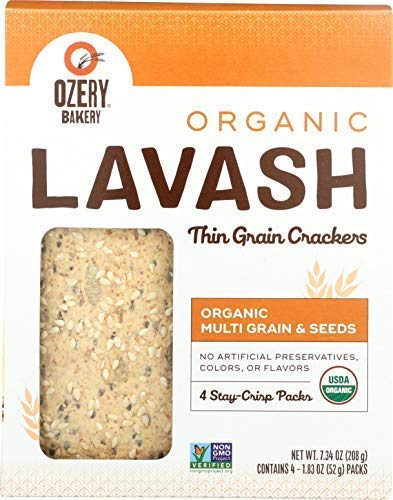 Ozery Bakery Organic Multi Grain & Seeds Lavash Crackers, 4-Count, 6-Pack - Thumbnail 6