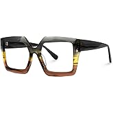 VOOGLAM Oversize Square Blue Light Glasses for Women Men Anti Eyestrain Dry Eyes Computer Phone TV Eyewear Faustine