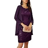 GRACE KARIN Women's Sequin Dress - Wedding Guest & Mother of The Bride Formal Dress - Two Piece Knee Length