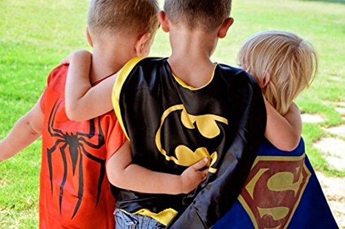 Superhero Capes 3pcs Role Play Costumes with Mask [Captain America Superman Batman]