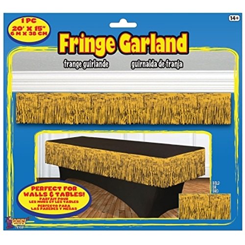 Best Forum Novelties 76109 Party Supplies Tinsel Fringe Garland, 20" x 15", Gold deal