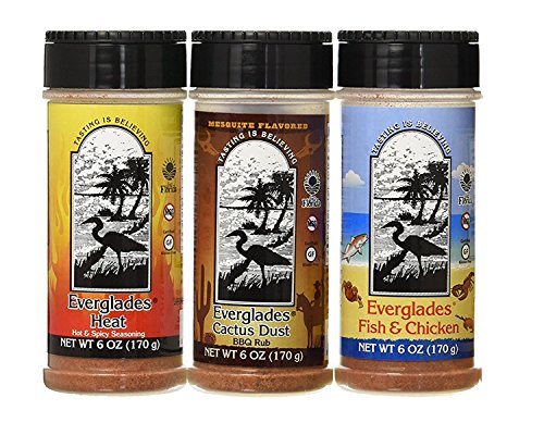 Everglades Seasoning 3 Flavor Bundle - 1 each of Cactus Dust BBQ Rub, Heat, and Fish and Chicken Seasonings (6 Ounces each) - Thumbnail 4