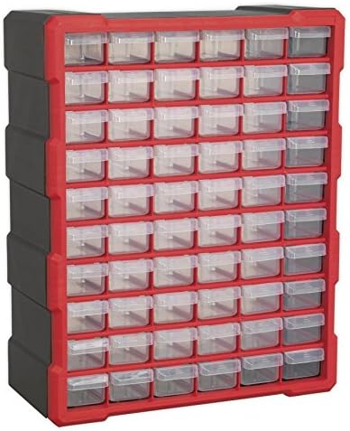 Sealey Apdc60R Cabinet Box 60 Drawer - Red/Black, Small
