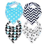 Baby Bandana Bibs for Drooling and Teething - Extra Absorbent Organic Cotton Cloth Unisex for Boys & Girls by MaxamStars - 4 pack