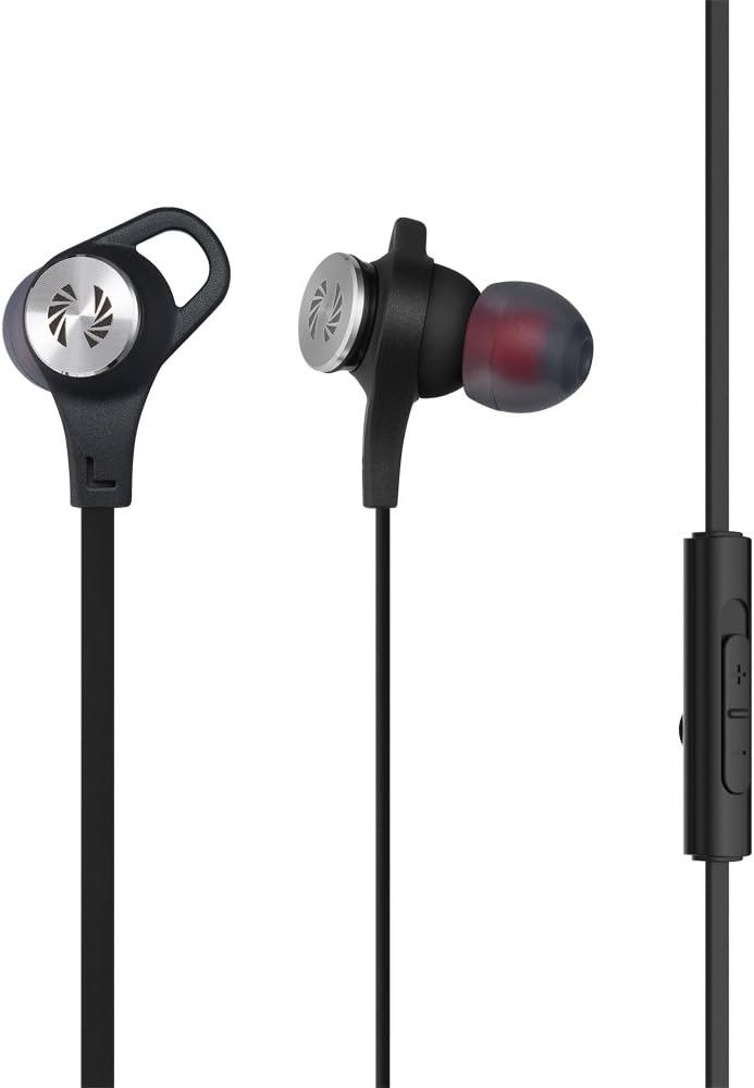Phiaton C530S Black In Ear Stylish earphones, Accoustic Sound, Easy Fit, Tangle Free Flat Cable with built-in Mic and carrying pouch