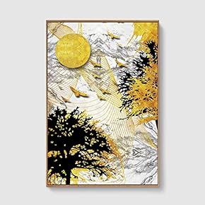 Framed Canvas Home Artwork Decoration Nordic Style Abstract Color Canvas Wall Art for Living Room, Bedroom - 16x24 inches