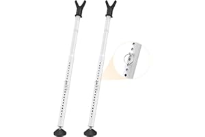 YeYeBest Door Security Bar & Sliding Patio Door Security Bar, Sliding Door Lock for Patio Door, Sliding Door, Window, Apartment, Home, Hotel Room, Removable Security Jammer Bar, White, 2 Pack