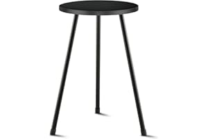 KINNARY Tall Plant Stand, Mid Century Wood Indoor Plant Stand Black Plant Table for Flower Pots, Metal Plant Holder, Modern Home Decor Small Round Side End Table (11.8"x20")