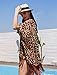 Women's Floral Kimono Cover Up Lightweight Leopard Chiffon Beachwear for Bikini Bathing Suit Cardigan and Swimwear(One Size,Leopard)