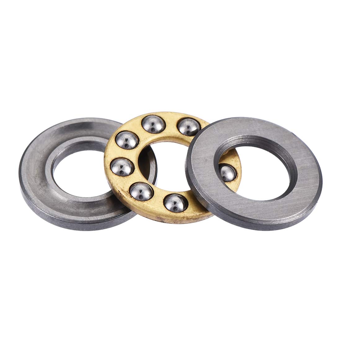 Uxcell a12071000ux0781 12mm x 6mm x 4.5mm Silver Tone Metal Ball Thrust Bearing, 0.24 Metal