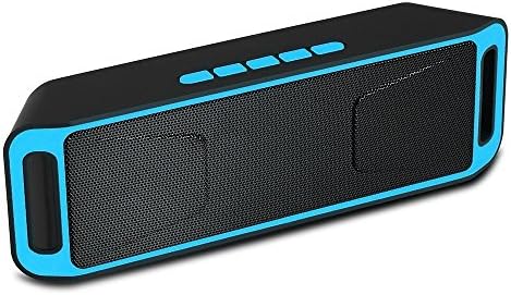 Portable Bass Dual Stereo Speaker Wireless Bluetooth Speaker Support Handsfree FM Radio AUX USB TF Card Mic for IOS Android Phone (Blue&amp;Black)