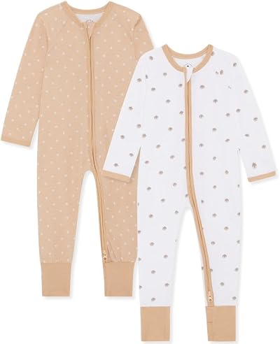 Bramble & Bear 2-Pack Toddler Sleepsuits Organic Cotton Full Zip Footless