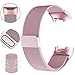 Deyo Milanese Bands Compatible for Fitbit Charge 3/Charge 3 SE Women Men Advanced Fitness Tracker Stainless Steel Metal Replacement Accessories Strap Wristbands Small Large (Rose Pink, Small)