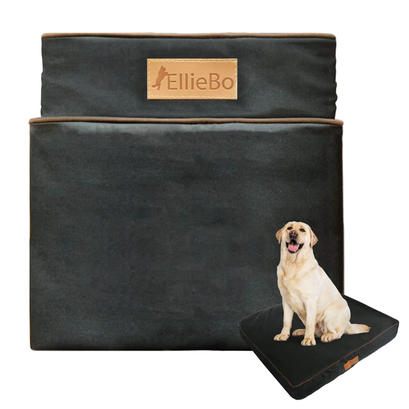 Ellie-Bo Medium Dog Bed Cover for 30-inch Dog Cage/Crate - Black Water Resistant