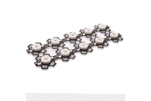 Cleiscry 10 pcs High Power Led Chip 3W SMD COB Light Emitter Components Diode on 20mm PCB Base (10pcs 3W Yellow 590nm on PCB)