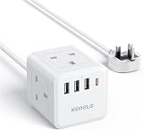 Kemelo PD20W 4 USB 4 Way Extension Lead 13A 3250W UK Plug 1.5m