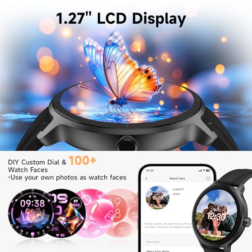 Smart Watch for Men Women, 1.27" HD Touchscreen Fitness Tracker, Bluetooth Calling, AI Built-in, 100+ Sports Modes, Heart Rate Sleep Monitor, IP68 Waterproof, Smartwatch for Android iPhone