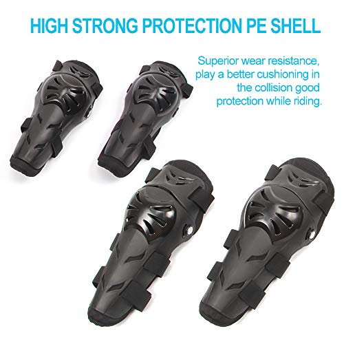 4Pcs Motorcycle Knee Elbow Pads Protection Motocross Racing Knee Shin Guards Protective Gear for Adults
