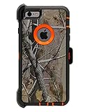 WallSkiN Turtle Series Cases for iPhone 6 Plus / iPhone 6S Plus (Only) Full Body Protection with Kickstand & Holster - Pinus (Tree Bough/Orange)