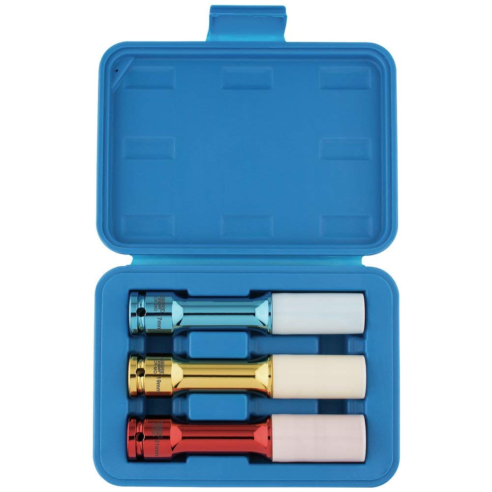Draper 82981 1/2" Sq. Dr. Long Reach Wheel Nut Sockets for Alloy Wheels (3 Piece)