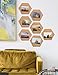 Hexagon Cork Tiles Board,Pin Board Decoration for Pictures,Mini Wall Bulletin Boards, Very Thick10 Pack with Full Sticky Back - Bonus 50 Pins