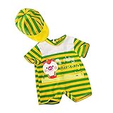 MagiDeal Handmade Green Striped Jumpsuit with Hat for 43-45cm Zapf Baby Born Dolls