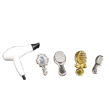 XuBa Mini Hair Drier Comb Set for 1:12 Doll House DIY Accessories