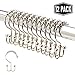 2LB Depot Double Shower Curtain Hooks Rings Polished Nickel Decor Finish Premium Rust-Resistant Stainless Steel Metal Hooks Roller Balls Glide on Shower Rods 12-Piece Set