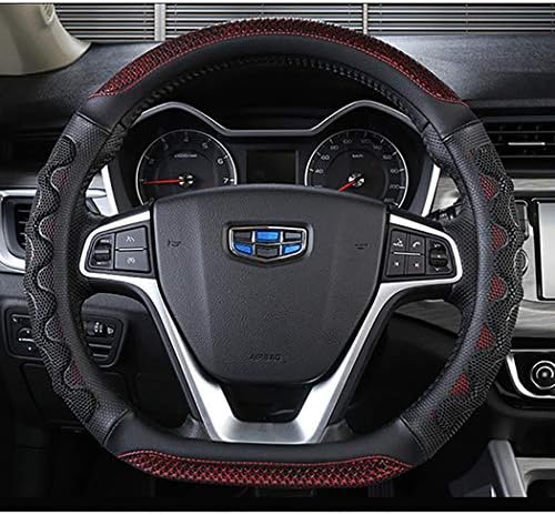 LanPerro Car Steering Wheel Cover, Anti Slip Breathable Wear-Resistant Odorless Steering Wheel Cover for Geely GS GL vision SUV S1 X3 Bin Yue King Kong,Red