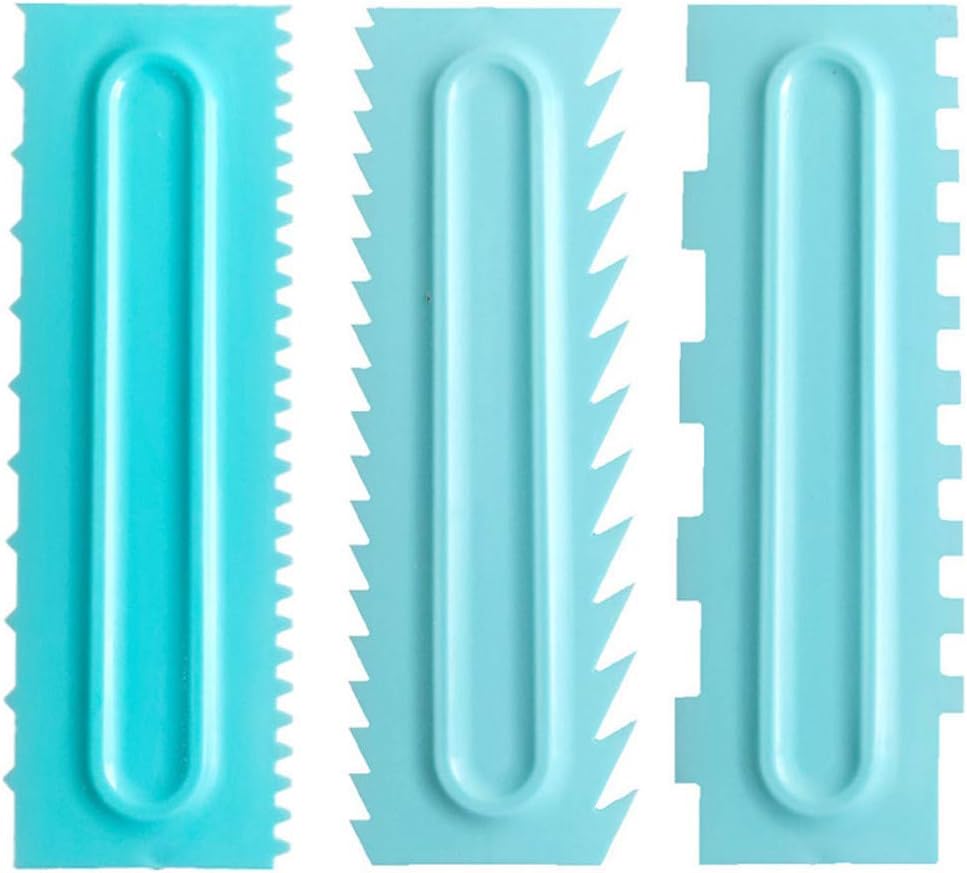 Home & Garden 3Pcs Pastry Icing Comb Set Spatulas Scraper Cake Baking
