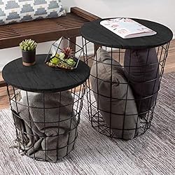 Lavish Home Nesting End Tables with Storage
