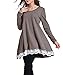 FOMANSH Women's Lace Tunic Shirt Long Sleeve Tunic Top Blouse