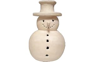 homwowo Handcrafted Snowman Lantern - Frosty Rustic Unique Holiday Displays for Farmhouse Indoor and Outdoor Tabletops, Mediu
