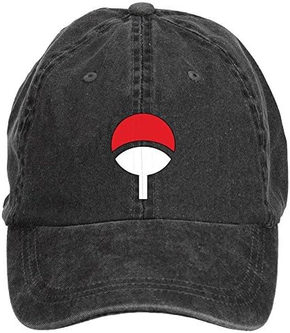 CHENGXINGDA Uchiha Clan Logo Cotton Washed Baseball Cap Adjustable Plain One Size ColorName Hats Caps
