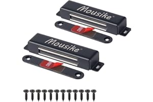 Mousike Magnetic Door Catch，70lb Stainless Steel Cabinet Door Magnets with Strong Magnetic for Kitchen Cupboard Wardrobe Closet Cabinet Door Drawer Latch (3.8"70 lbs) (70lb-2Pack, Black)