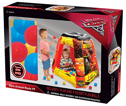 Cars 3 Ball Pit, 1 Inflatable & 20 Sof-Flex Balls, Red, 37"W x 37"D x 34"H
