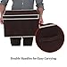SONGMICS Large Storage Bins Cube Box with lids and Dual Non-woven Handles for Home Closet Bedroom Drawers Organizers Set of 3, Brown URLB40K
