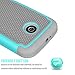 Motorola Moto E Case, Moto E 1st Gen Case, Tekcoo(TM) [Tmajor Series] [Turquoise/Grey] Shock Absorbing Hybrid Rubber Grip Plastic Impact Defender Rugged Slim Hard Case Cover Shell for Moto E 2014