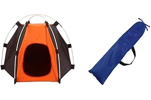 Linkin Sport Pet Tent Foldable Dog House Portable Pet Bed Camping Tent Outdoor or Indoor (Orange)